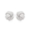 14k White Gold Love Knot with Ridge Texture Earrings